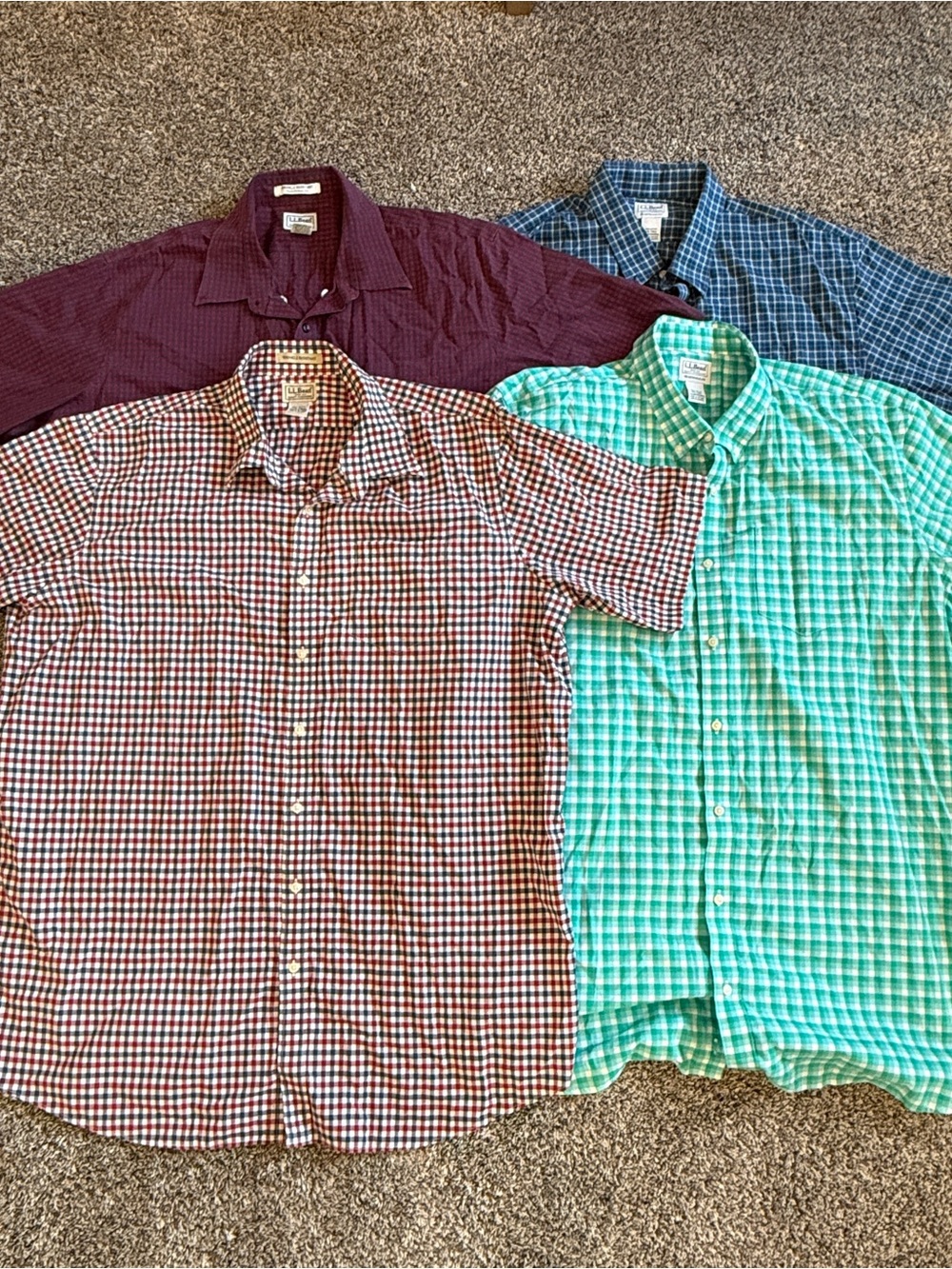 Lot LL Bean XXL Tall Mens Wrinkle Free Shirt Short Sleeve Traditional Fit (4)
